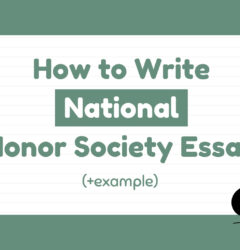 how to write a national honor society essay with example