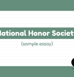 sample essay on national honor society