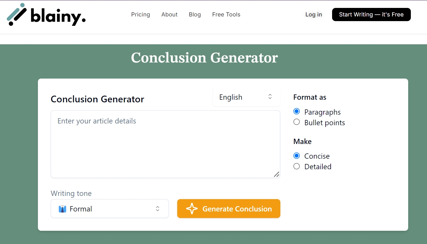 Conclusion generator