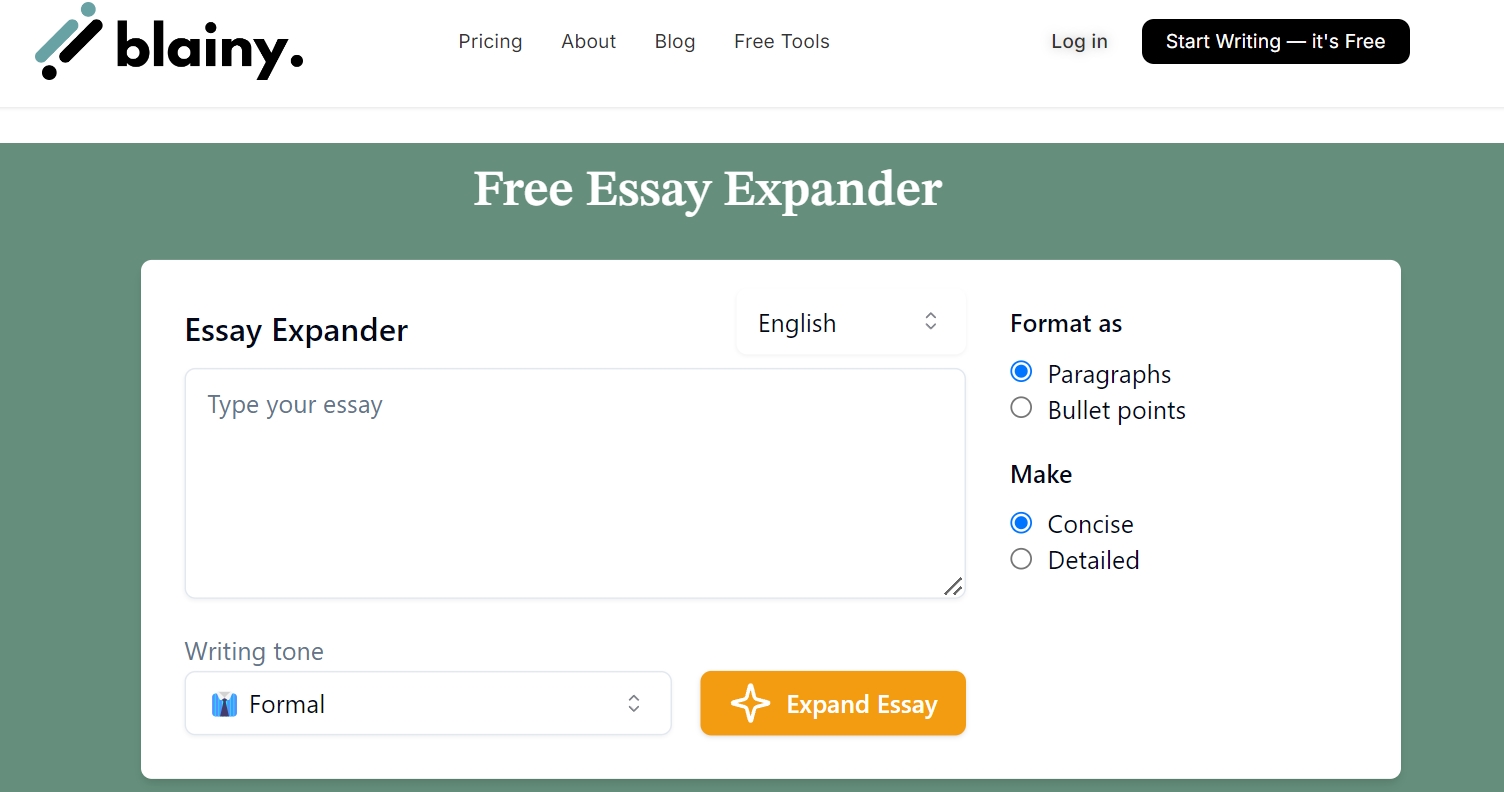 Blainy Essay Expander