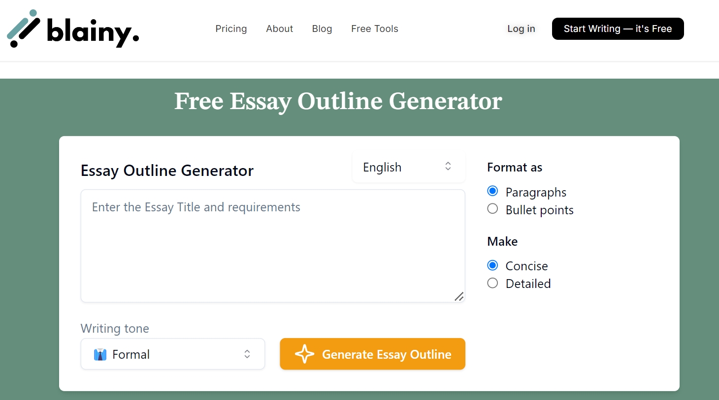 Essay outline generator