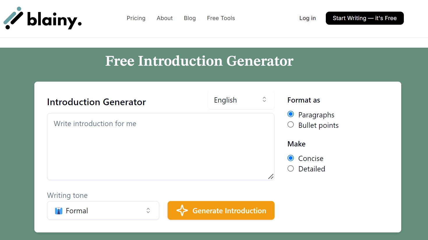 Introduction generator