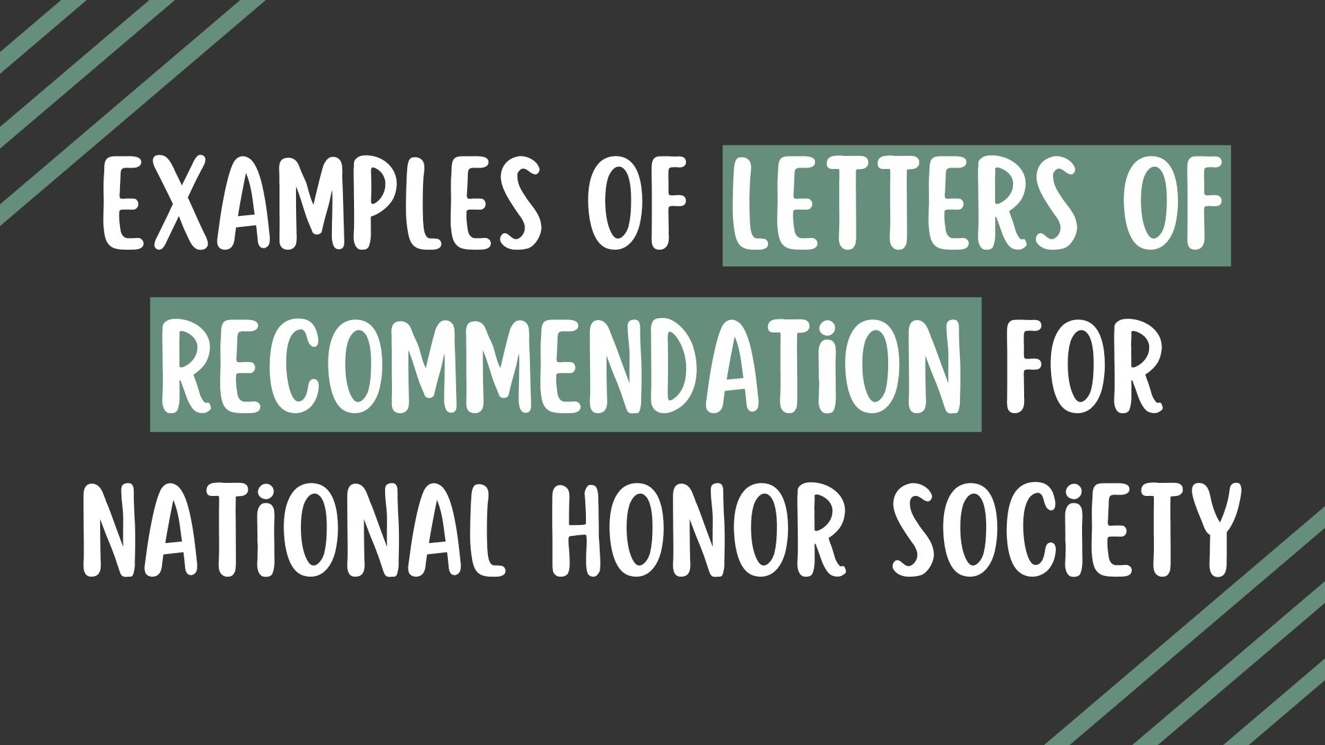 Examples of letters of recommendations for national honor society