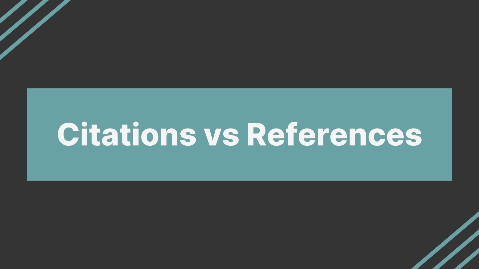 Key Differences between references and citations