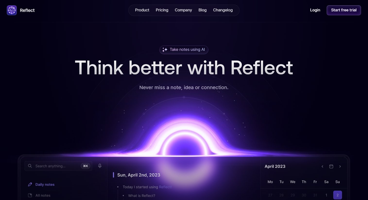 Reflect is an AI note app that automatically creates connections between your notes.