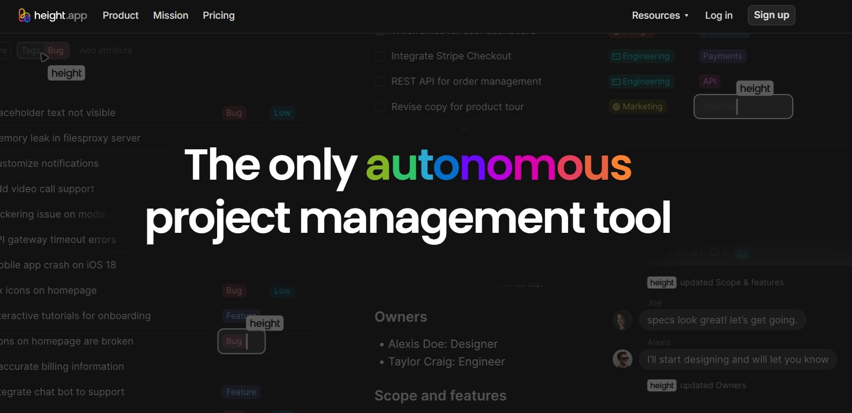 Height — an autonomous project management tool