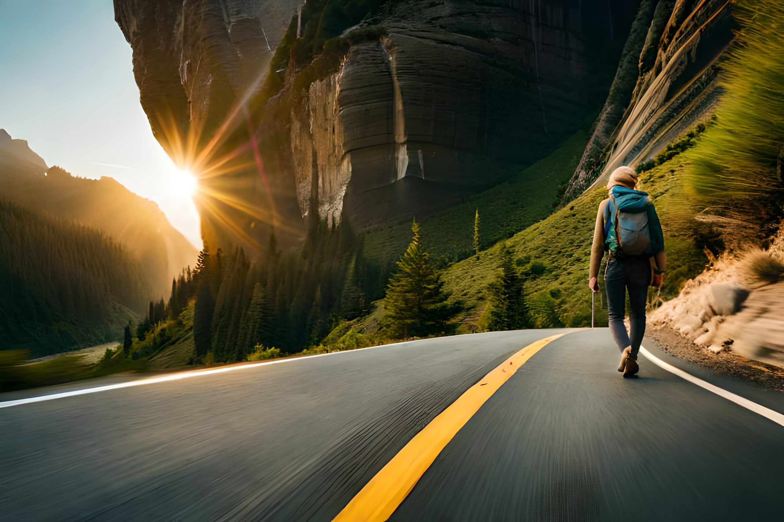 a person walking on the road to stay motivated