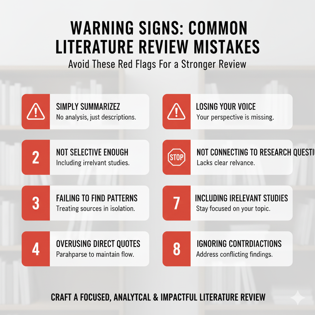 Warning signs or red flags next to common mistakes
