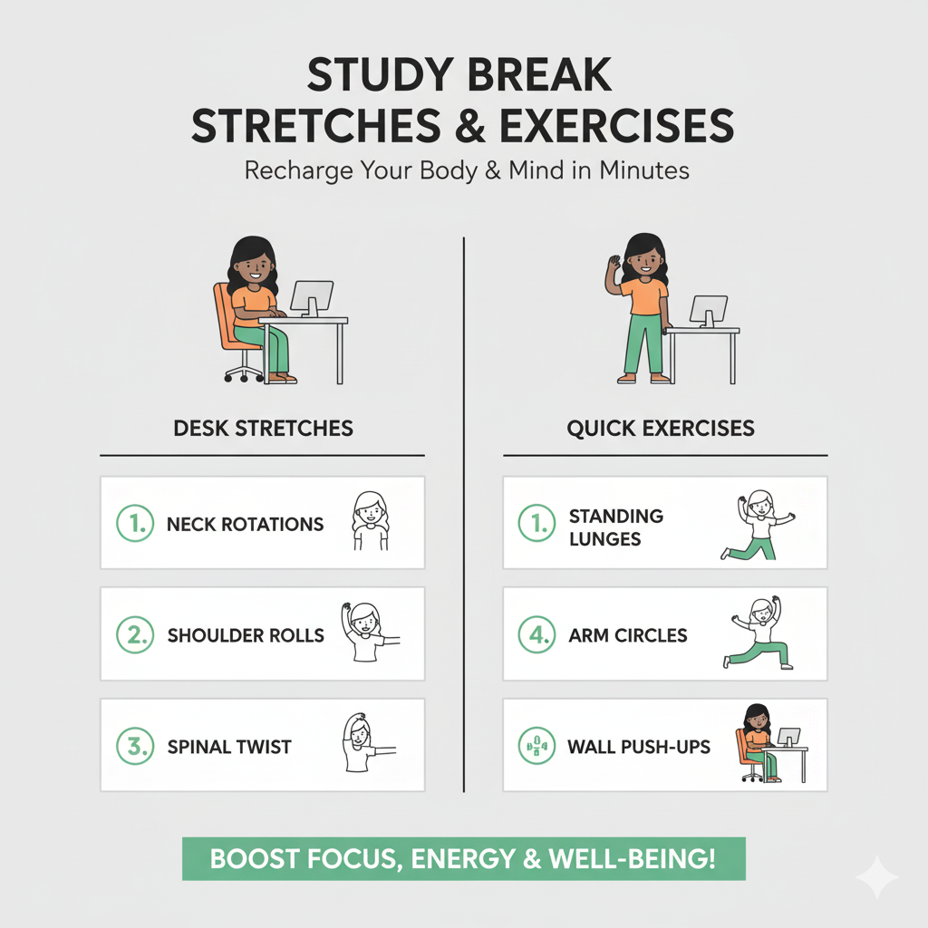 Simple exercises that can be done during study breaks
