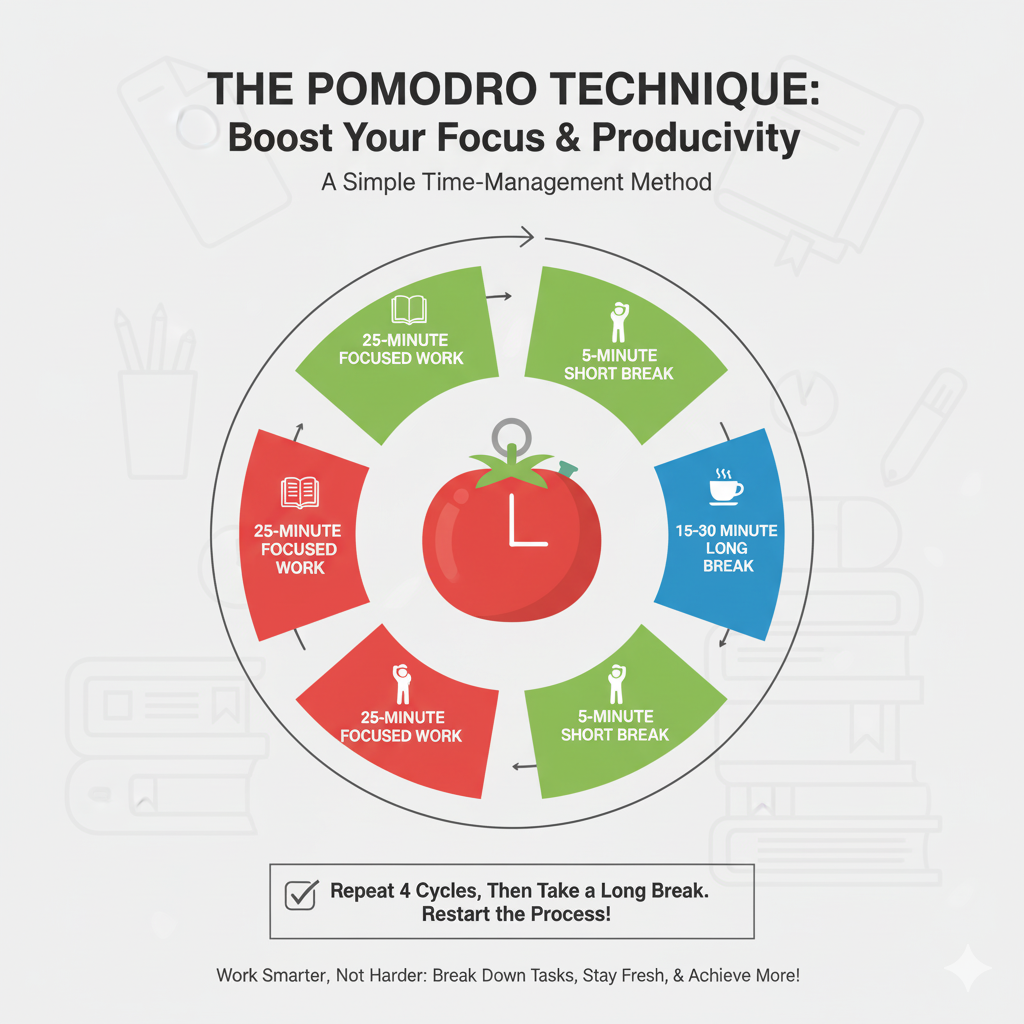 A visual representation of the Pomodoro Technique
